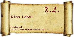 Kiss Lehel névjegykártya
